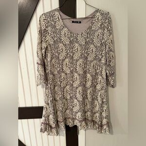 Adorn Cream Lace Overlay Dress Tunic Beautiful XL